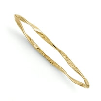 The Black Bow 3mm 14k Yellow Gold Twisted Slip-on Bangle Bracelet
