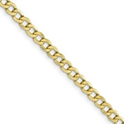 BLACK BOW JEWELRY COMPANY The Black Bow 4.3mm, 10k Yellow Gold Hollow Curb Link Chain Necklace, 22 Inch