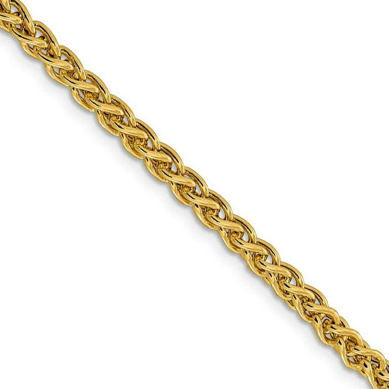 The Black Bow 4mm 14k Yellow Gold Hollow Wheat Chain Necklace, 20 Inch