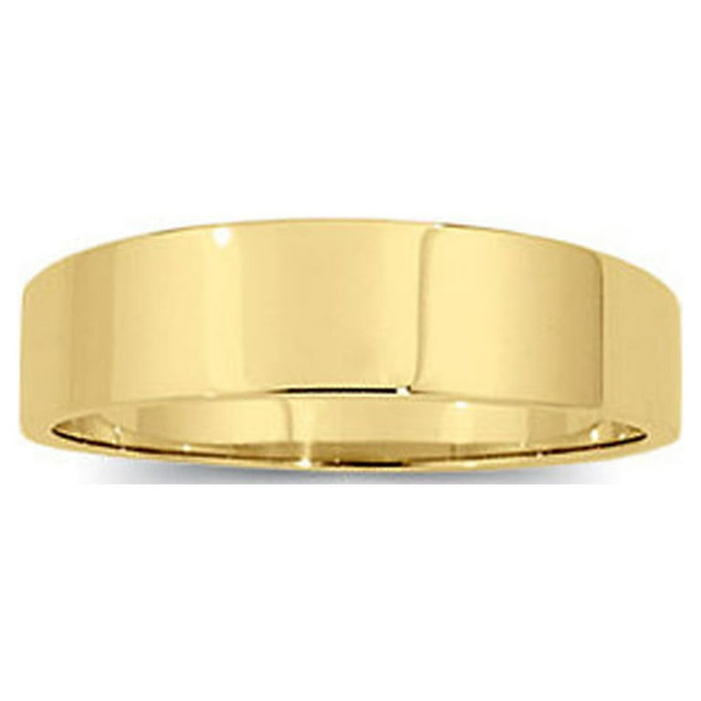 The Black Bow 5mm Flat Tapered Wedding Band in 10k Yellow Gold