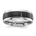 thumbnail image 1 of The Black Bow 8mm Cobalt Black Plated Brushed Grooved Standard Fit Band Size 8, 1 of 8