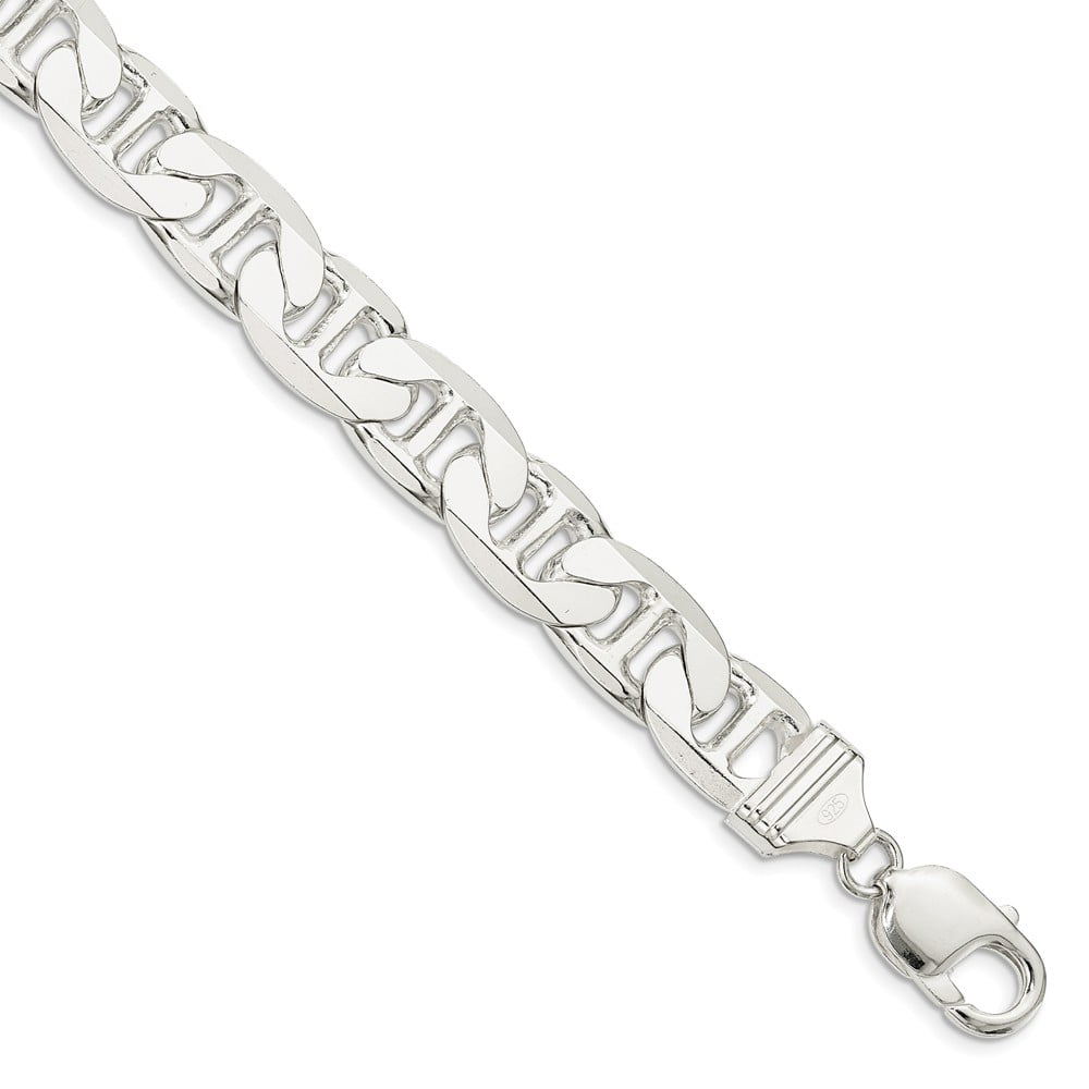 Sterling Silver Puffed Mariner Anchor Mens Chain 12 mm 30 36 inch
