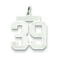 thumbnail image 1 of The Black Bow Rhodium Plated Sterling Silver, Jersey Collection, Medium Number 39 Pendant, 1 of 3
