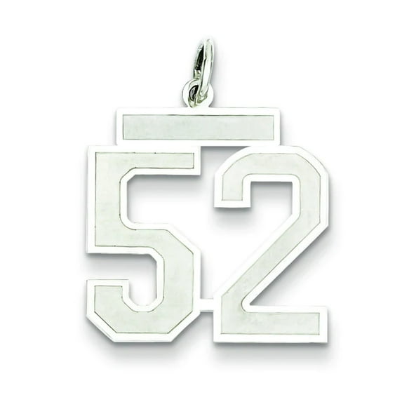 The Black Bow Sterling Silver, Jersey Collection, Medium Number 52 Pendant