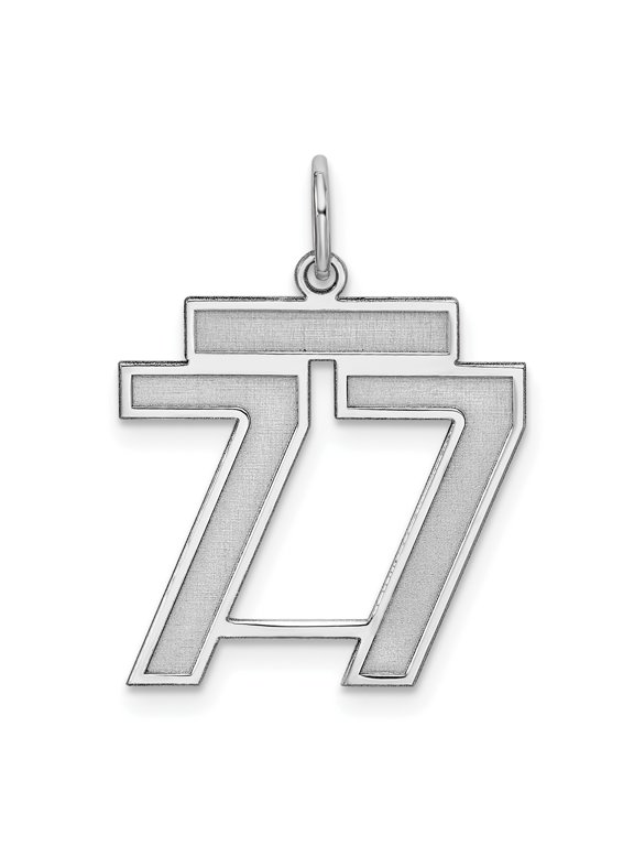 The Black Bow Sterling Silver, Jersey Collection, Medium Number 77 Pendant