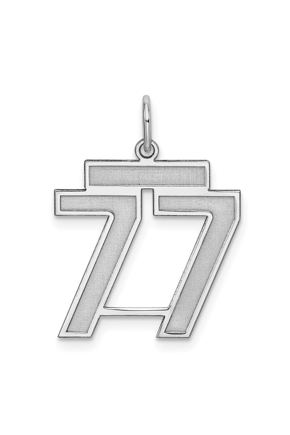 The Black Bow Sterling Silver, Jersey Collection, Medium Number 77 Pendant