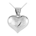 thumbnail image 1 of 925 Sterling Silver Hollow Polished Puffed Love Heart Charm 22x18mm Wide Pendant Necklace for Women, 1 of 5