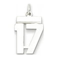 thumbnail image 1 of The Black Bow Sterling Silver, Athletic Collection, Small Polished Number 17 Pendant, 1 of 4