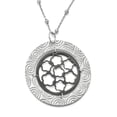 thumbnail image 1 of Finest Gold Sterling Silver & Ruthenium-Plated Beaded Floral Circle with 2 in. Extension Necklace, 1 of 5