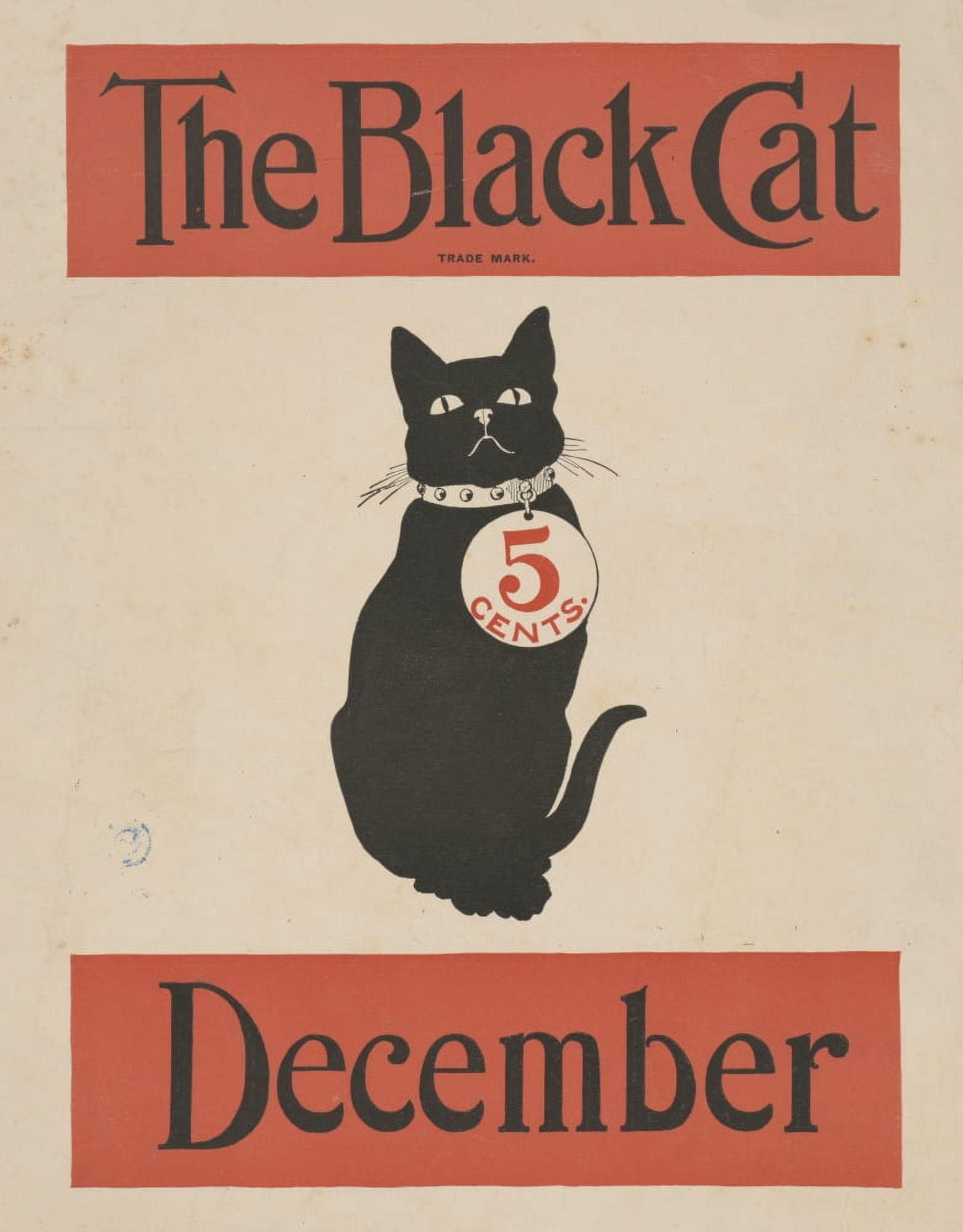 The Black Cat Magazine 1890-1900 Cover Canvas Art - Unknown (18 x 24)