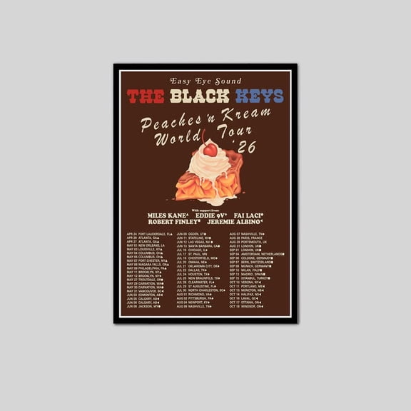 The Black Keys The Peaches'N Kream World Tour 2026 Poster Size 24''x36'' The Golden Shop
