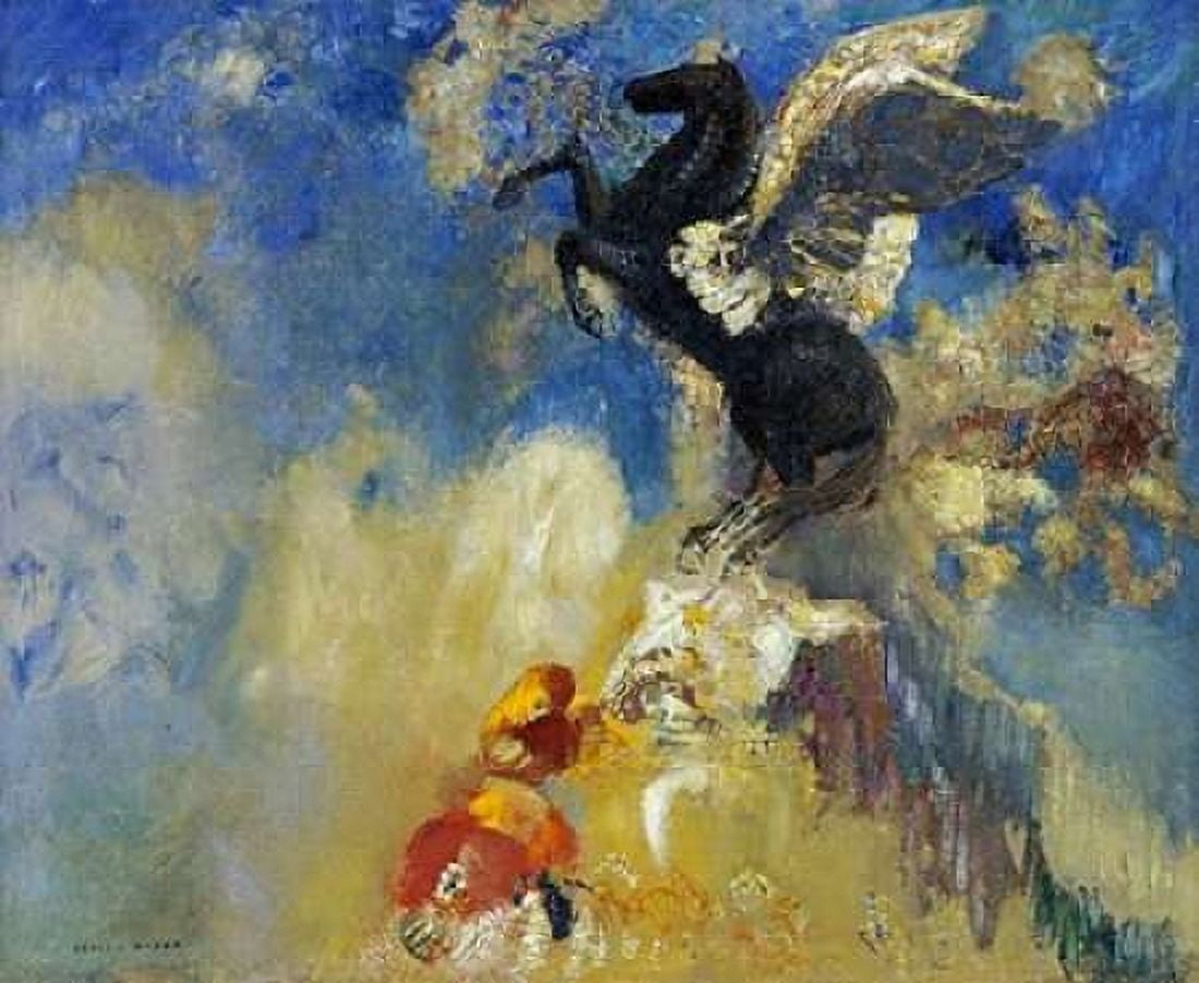 The Black Pegasus Canvas Art - Odilion Redon (20 x 24)