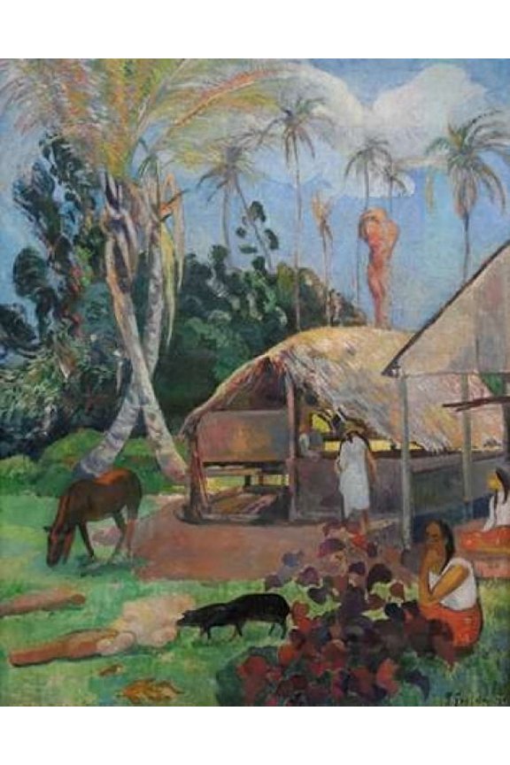 The Black Pigs Poster Print by Paul Gaugin