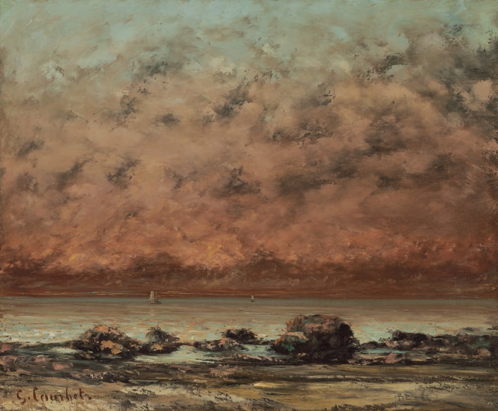The Black Rocks At Trouville Canvas Art -  (36 x 24)