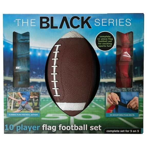The Black Series 10 Player Flag Football Set with Mini Football