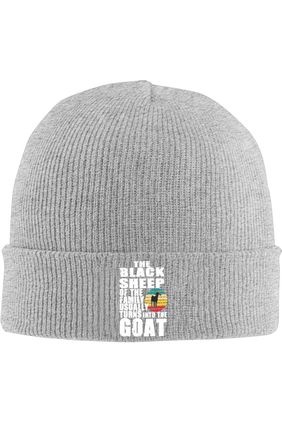 The Black Sheep of The Family Usually Turns Into The Goat Beanie Hats for Men Women Knit Skull Cap Warm Winter Hats