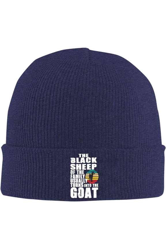 The Black Sheep of The Family Usually Turns Into The Goat Beanie Hats for Men Women Knit Skull Cap Warm Winter Hats