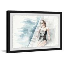 The Black Swimsuit Framed Painting Print
