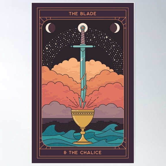 The Blade And The Chalice Poster Wall Art, Modern Wall Decor For Living Room Bedroom, 24x36 UNFRAMED