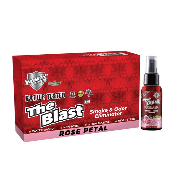 The Blast Smoke & Odor Eliminator Spray 6 Pack Rose Petal Scent