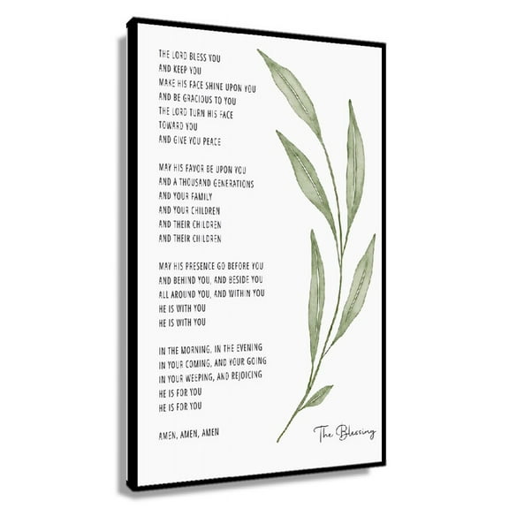 The Blessing Elevation Worship Lyrics Wall Art Print, Numbers 6 24-26 Bible Verse Wall Art Christian Home Baptism Gift Poster Printing