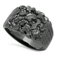 thumbnail image 1 of The Bling Factory Men's Black-Ion Plated Chunky Nugget Pinky Ring, Size 6.5, 1 of 7