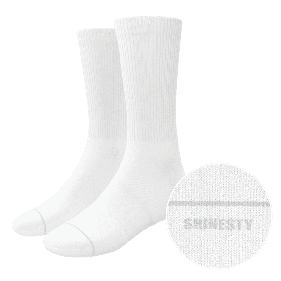 The Blizzard - Shinesty Plain White Heel Hammock Crew Socks Large