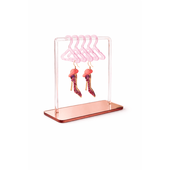 RubyLee Elegance Mirror Closet Jewelry Holders for Women Jewelry Organizers Includes 8 Removable Hangers, Acrylic, 2 oz, Pink, 1 Count