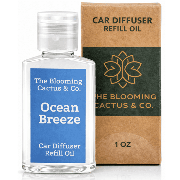 Car Diffuser Oil Refill 1 oz – Essential Oil Car Air Freshener for Hanging Diffuser, Long Lasting, Phthalate Free | Ocean Breeze