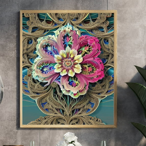 The Blossom Rhapsody - Intricate Flower Canvas Wall Art