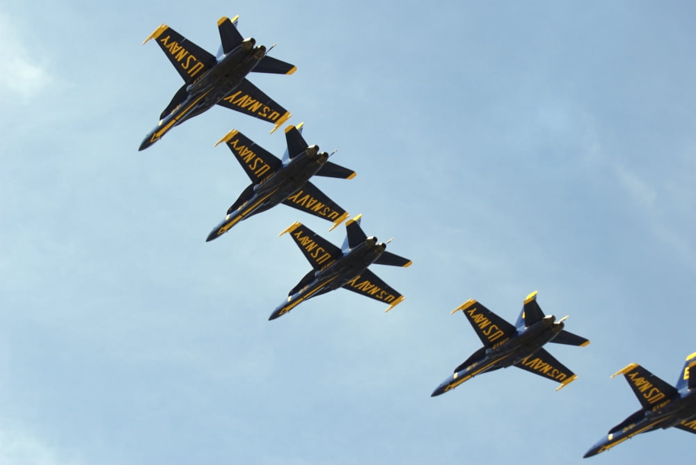 The Blue Angels perform aerial demonstrations during an air show Canvas Art - Stocktrek Images (34 x 23)