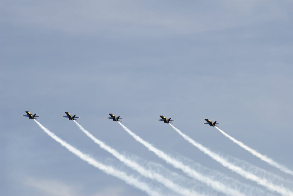 The Blue Angels perform aerial demonstrations during an air show Canvas Art - Stocktrek Images (34 x 23)