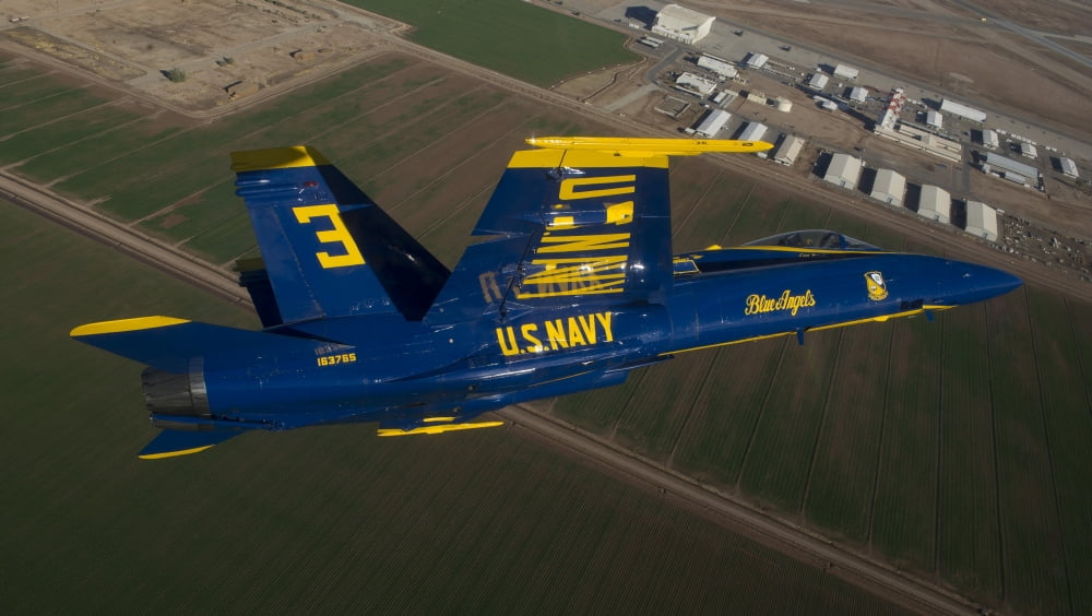 The Blue Angels perform over El Centro California Canvas Art - Stocktrek Images (38 x 21)