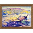 thumbnail image 1 of The Blue Boat 38x28 Large Gold Ornate Wood Framed Canvas Art by Henri-Edmond Cross, 1 of 2