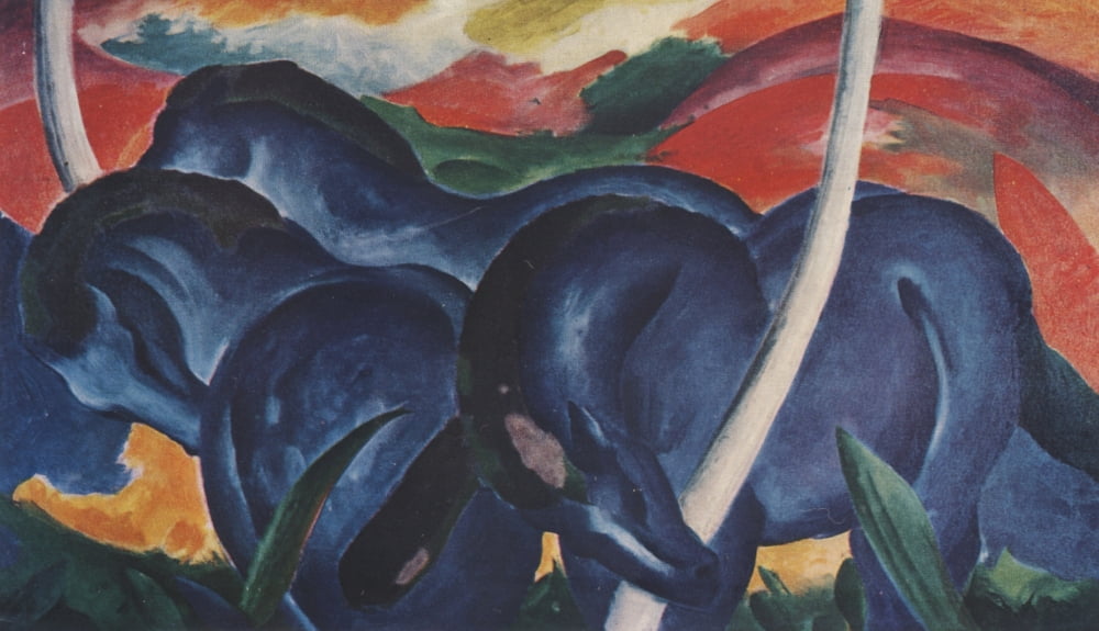 The Blue Horses 1911 Canvas Art - Franz Marc (24 x 36)