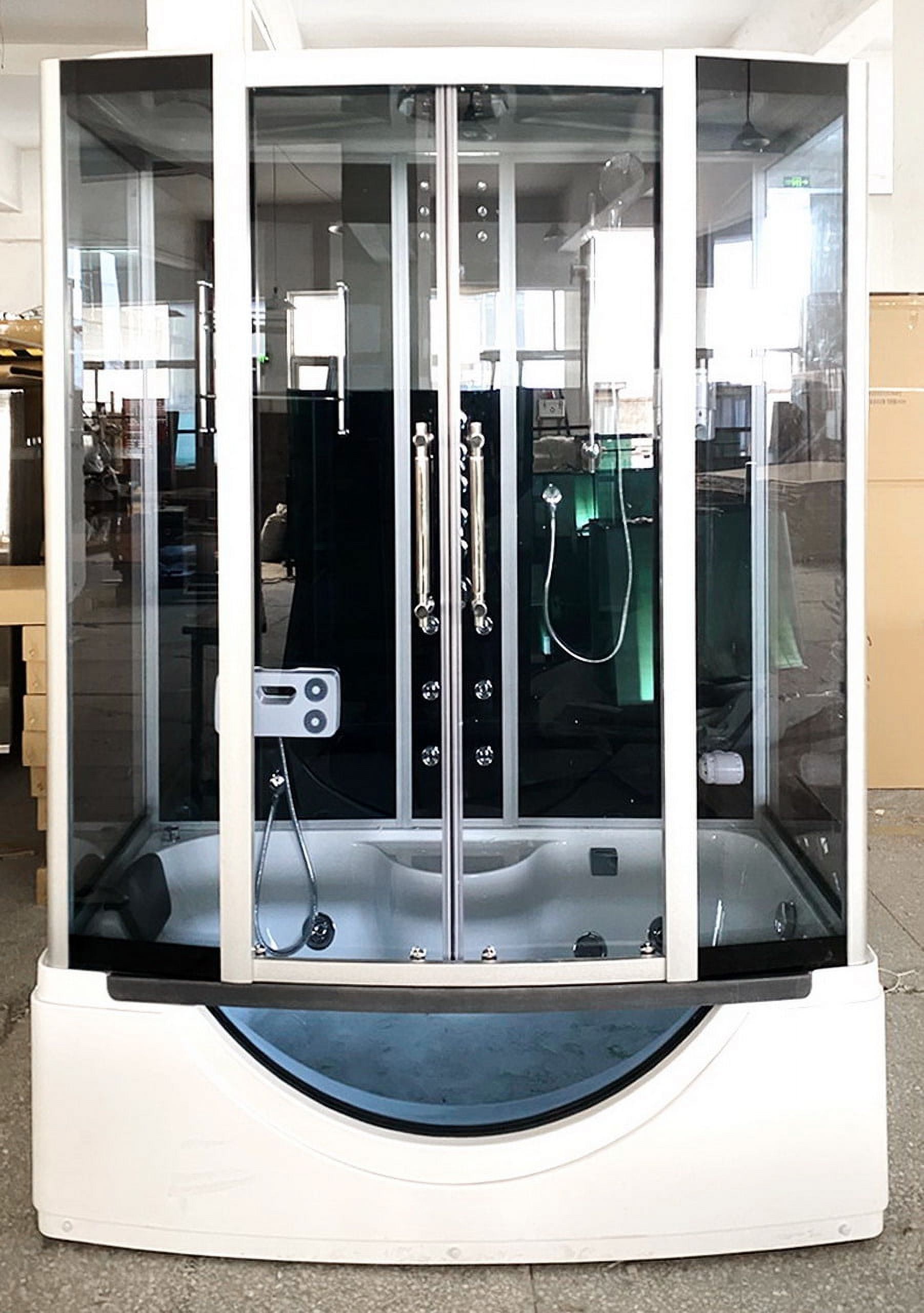 Luxury Modern Acrylic Freestanding Frameless Square Walk-In Design  Economically Priced Shower Steam Cabin for Hotels Bathrooms, image size:1802x2560