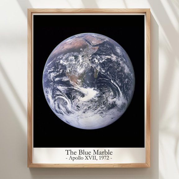 The Blue Marble Earth Photo Apollo 17 Space Decoration, Unframed Canvas