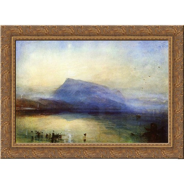 The Blue Rigi: Lake of Lucerne ' Sunrise 24x19 Gold Ornate Wood Framed ...
