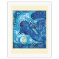 thumbnail image 1 of The Blue Rooster or The Dream Of The Village (Le Coq Bleu Ou Le Rêve Du Village) - From an Original Color Painting by Marc Chagall c.1958 - Fine Art Rolled Canvas Print (Unframed) 20in x 26in, 1 of 3
