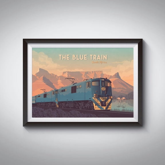The Blue Train South Africa Cape Town Railway Artwork Unframed Paper Print