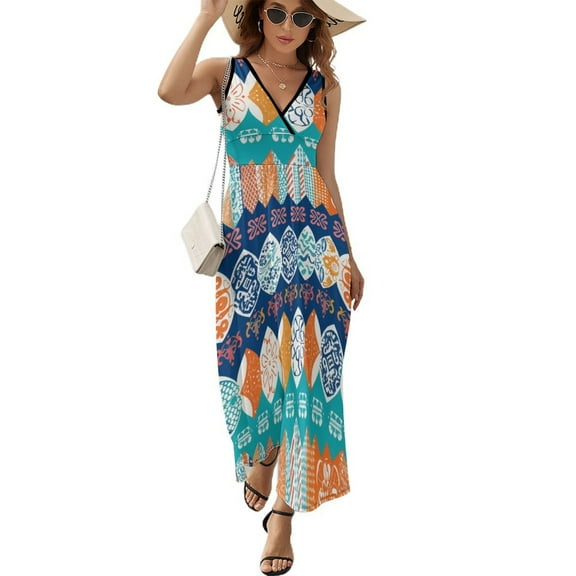 The Blue Tribe Pattern Design Sleeveless Dress Summer Clothes for Women Women's Clothing 2025