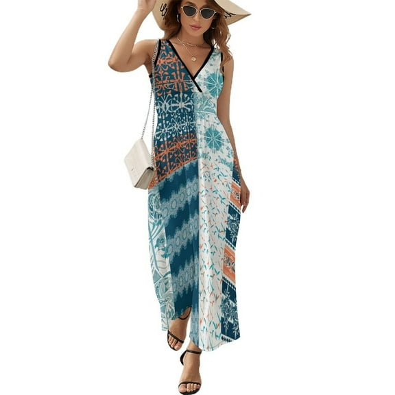 The Blue Tribe Pattern Design Sleeveless Dress Summer Clothes for Women Women's Clothing 2025
