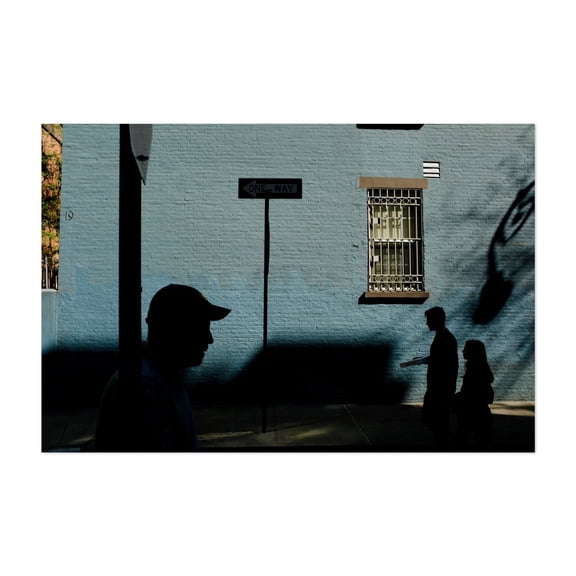 The Blue Wall and Silhouettes - Manhattan New York Photography Unframed Wall Art Print 5 x 7 inches