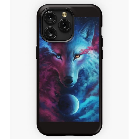 The Blue and Pink World Galaxy Wolf G5490 Phone Case for iPhone17 16 15 14 13 12 11 Pro Max