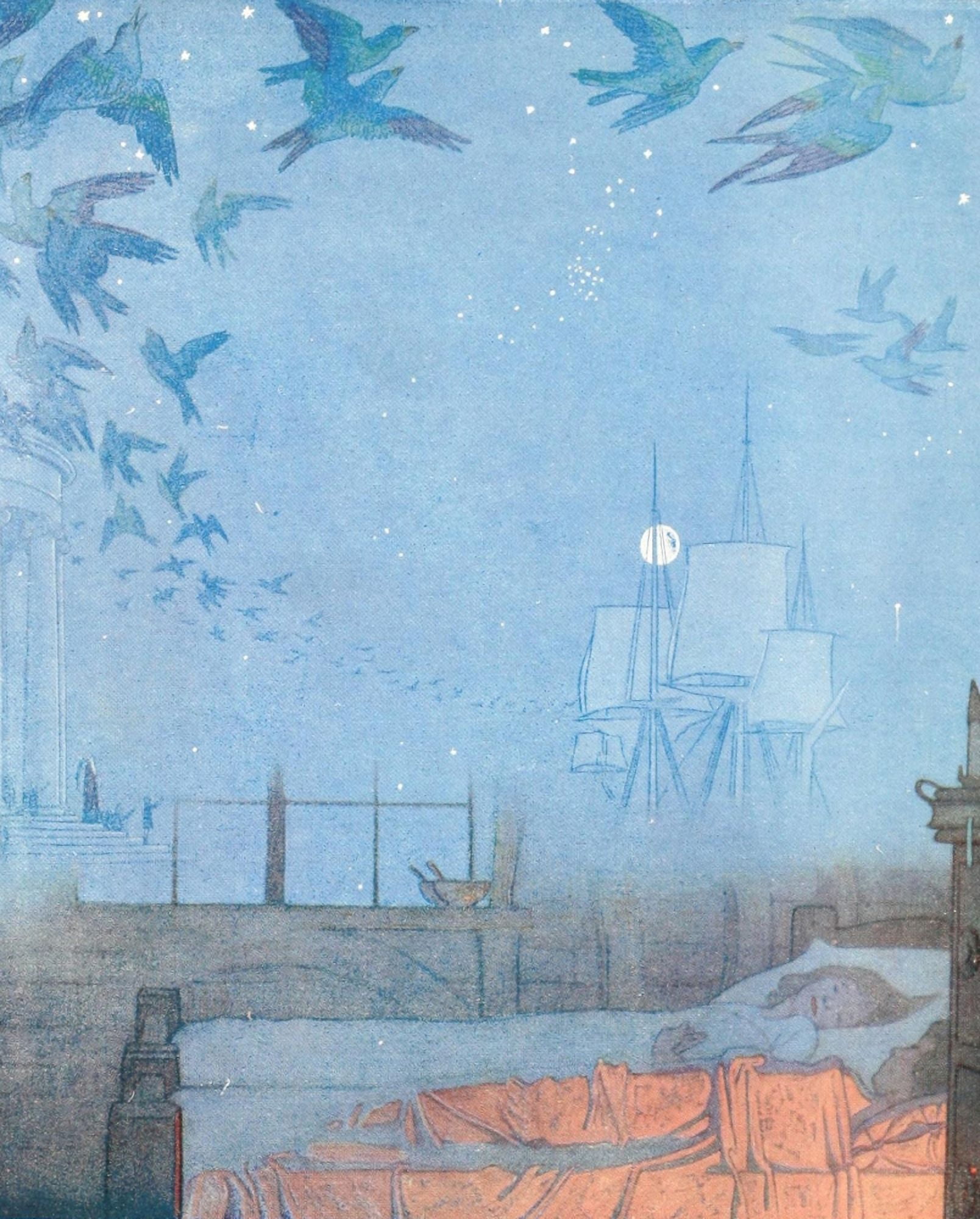 The Blue-bird 1920 Dreaming Canvas Art - Winifred Cayley-Robinson (24 x 36)