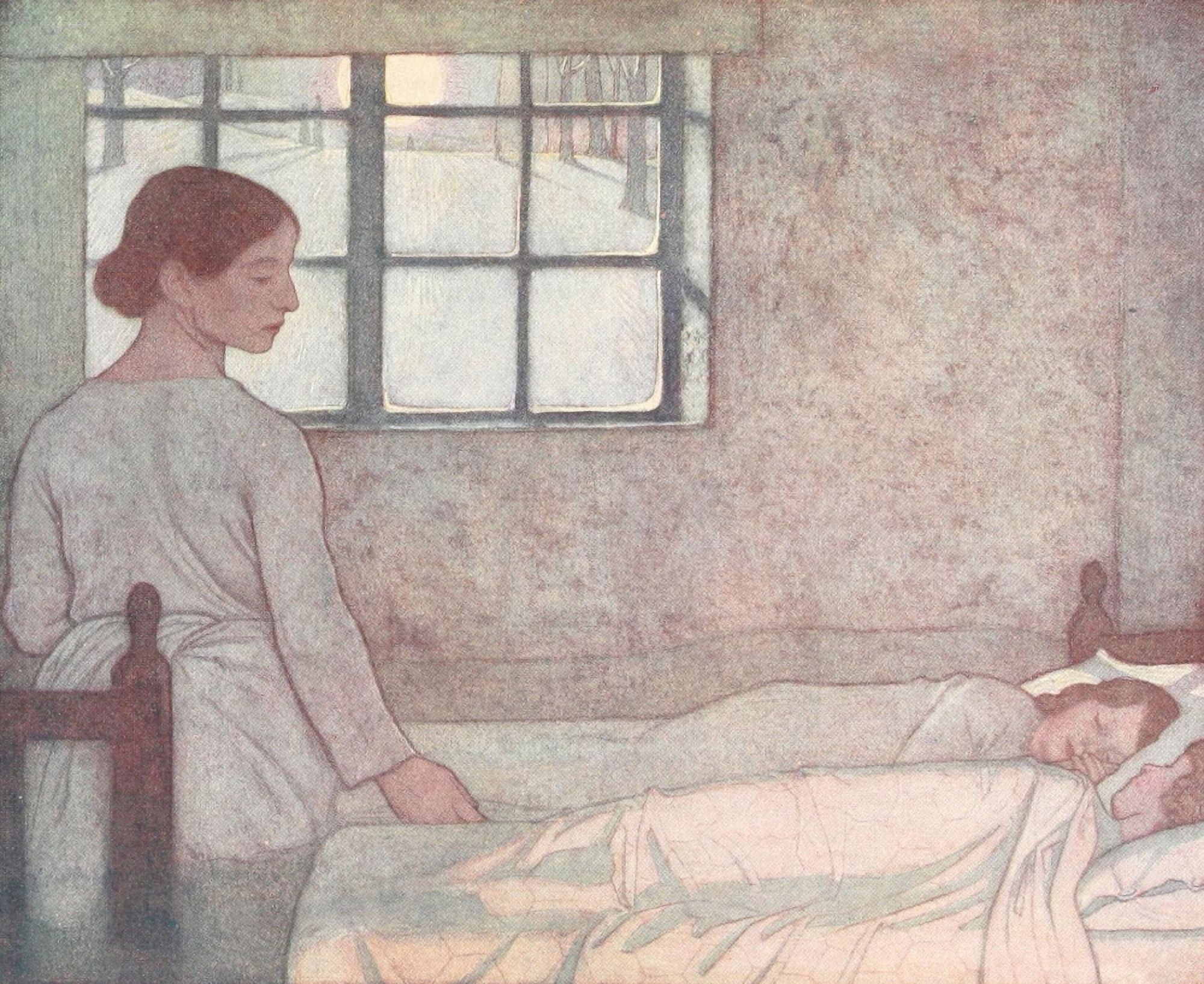 The Blue-bird 1920 Sleeping children Canvas Art - Winifred Cayley-Robinson (18 x 24)