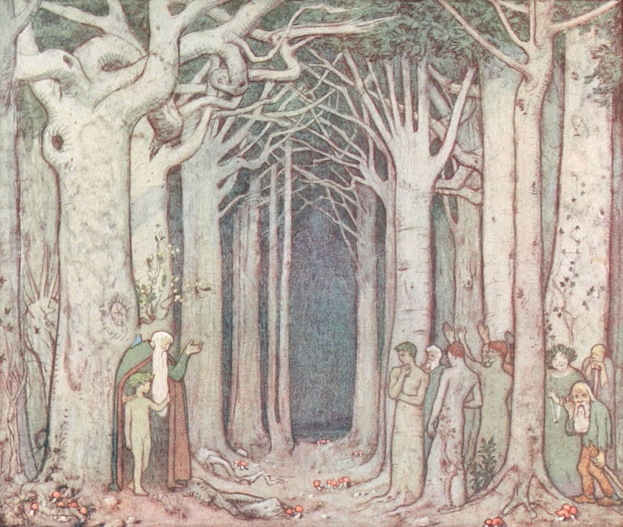 The Blue-bird 1920 Spirits of the trees Canvas Art - Winifred Cayley-Robinson (18 x 24)