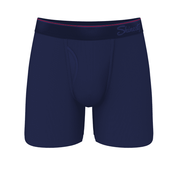 The Blueberry Pie - Shinesty Red Tip Navy Ball Hammock Pouch Underwear With Fly  3X