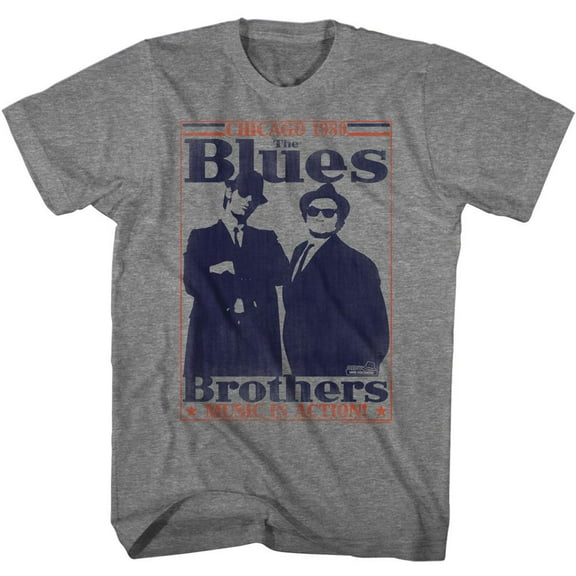 The Blues Brothers World Class Graphite Heather Adult T-Shirt 3Xl