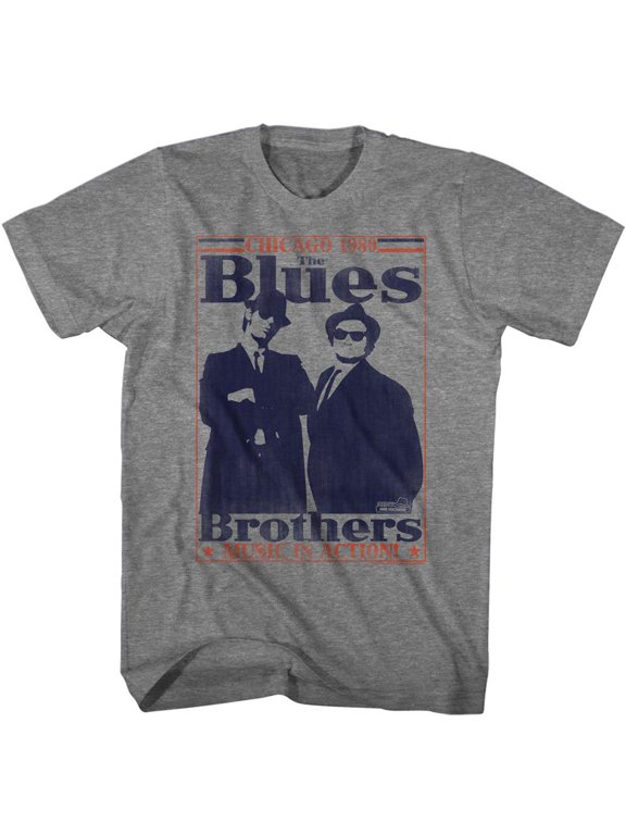The Blues Brothers World Class Graphite Heather Adult T-Shirt M